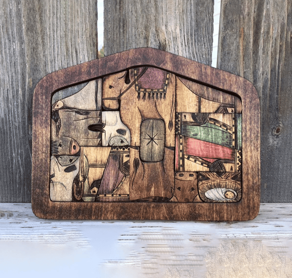 Houten Kerststal Puzzel