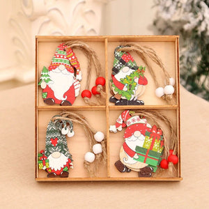 Mini Houten Kerst Kaboutertjes Decoratie Set (12 Stuks!)