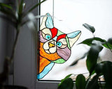 Schattige Doorzichtige Glas in Lood Look Raamsticker