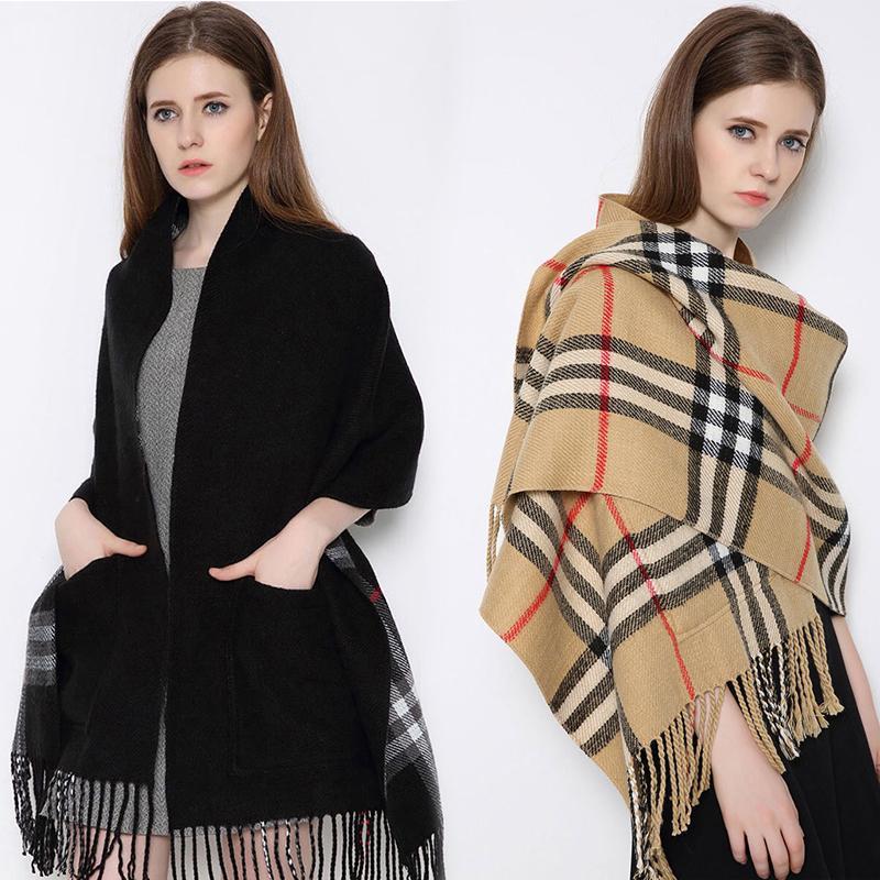 Warme Oversized Sjaal - met Zakken!