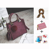 WANGKA handbag women shoulder bag luxury handbags women bags designer High-grade Scrub leather messenger bag Hairball women bag