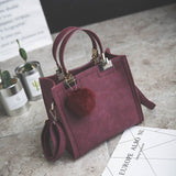 WANGKA handbag women shoulder bag luxury handbags women bags designer High-grade Scrub leather messenger bag Hairball women bag