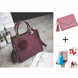 WANGKA handbag women shoulder bag luxury handbags women bags designer High-grade Scrub leather messenger bag Hairball women bag