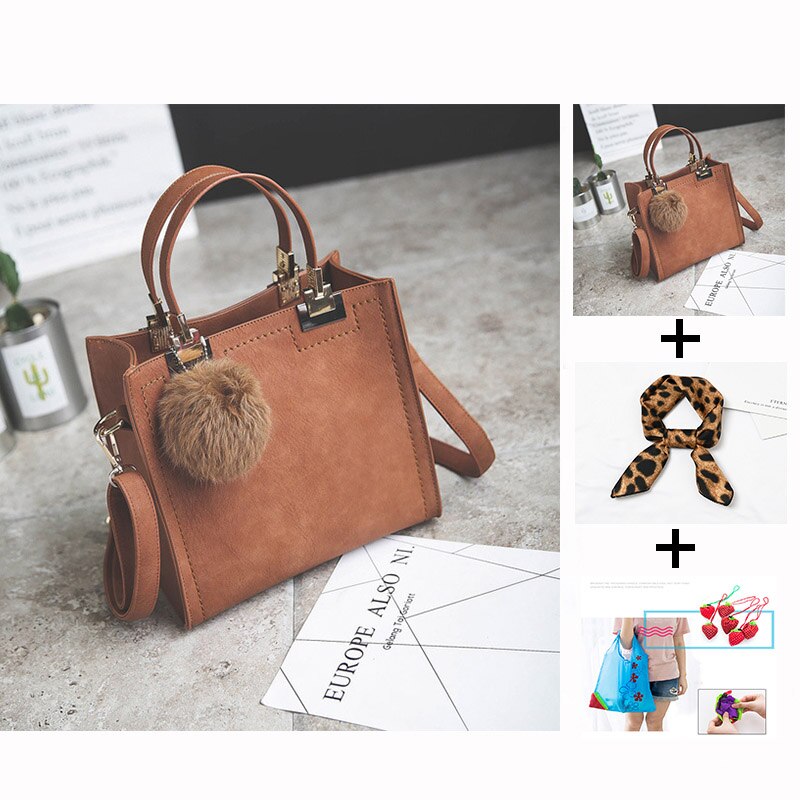 WANGKA handbag women shoulder bag luxury handbags women bags designer High-grade Scrub leather messenger bag Hairball women bag