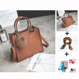 WANGKA handbag women shoulder bag luxury handbags women bags designer High-grade Scrub leather messenger bag Hairball women bag