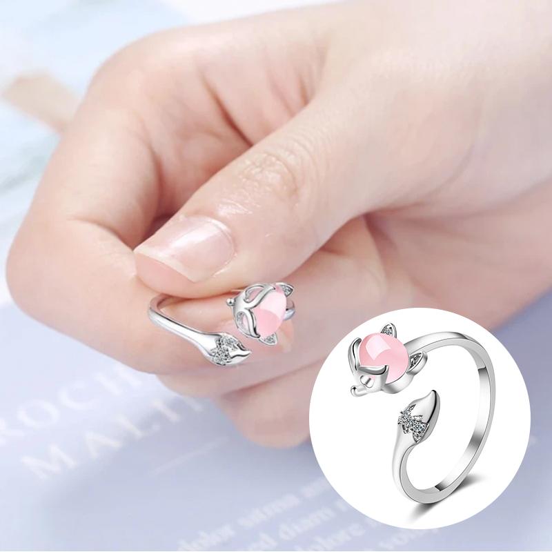 Zilver & Amethist Vossen Ring
