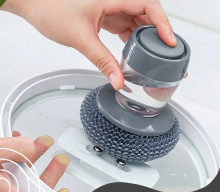 Herbruikbare Stalen Spons met Zeep Reservoir + Gratis extra spons!