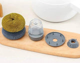 Herbruikbare Stalen Spons met Zeep Reservoir + Gratis extra spons!