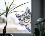 Schattige Doorzichtige Glas in Lood Look Raamsticker