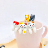 Schattige Keramische Katten Lepeltjes (Set van 5 Stuks)