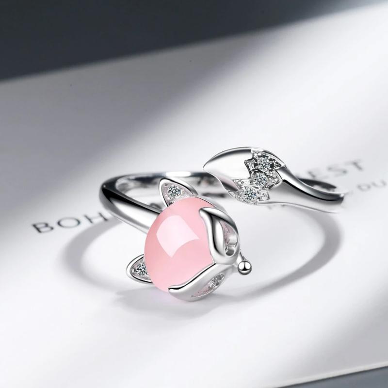 Zilver & Amethist Vossen Ring