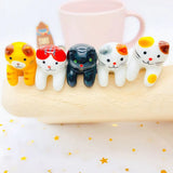 Schattige Keramische Katten Lepeltjes (Set van 5 Stuks)