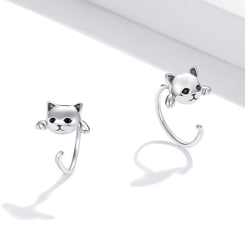 SCHATTIGE KATTENOORBELLEN VAN STERLING ZILVER