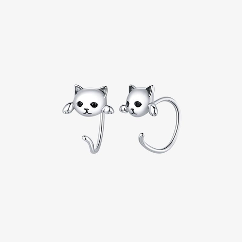 SCHATTIGE KATTENOORBELLEN VAN STERLING ZILVER
