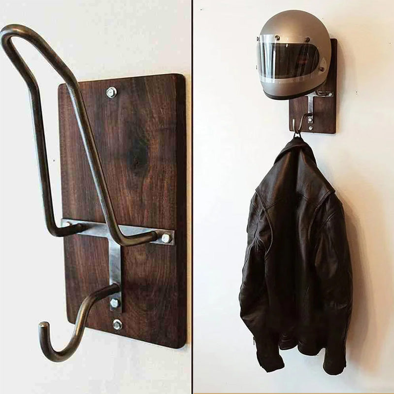 Houten Motorhelm Wandhouder