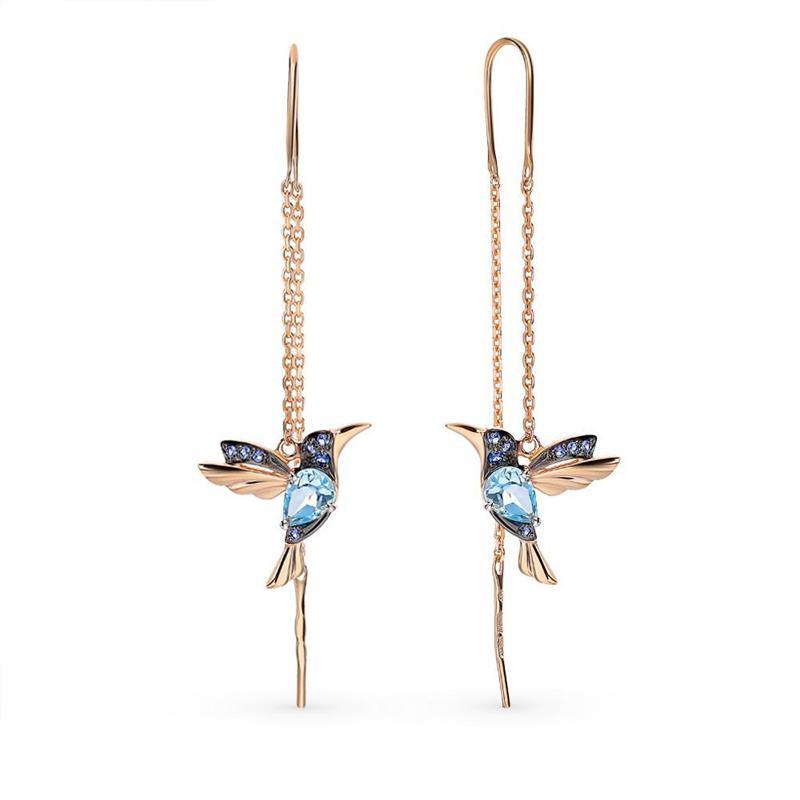 Elegante, Hangende Kolibrie-Oorbellen