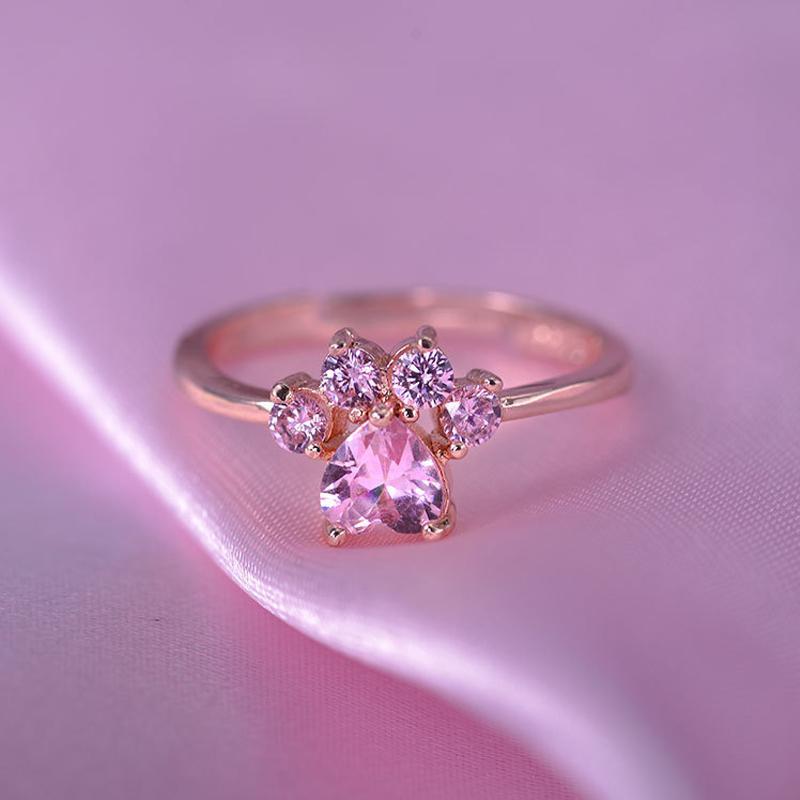 Schattige Katten Pootjes Ring - Voor de Kattenliefhebbers!