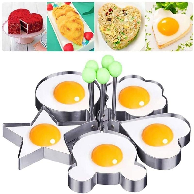 Metalen Ei & Pannenkoek Vormen (5 Stuks!)