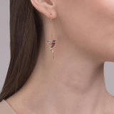 Elegante, Hangende Kolibrie-Oorbellen