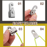 Automatisch Sluitende Haakjes (4 Stuks!) - TIJDELIJKE ACTIE: GRATIS 6 METER TOUW