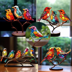 Schitterende Acryl Vogelornamenten