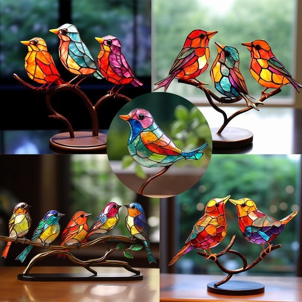 Schitterende Acryl Vogelornamenten