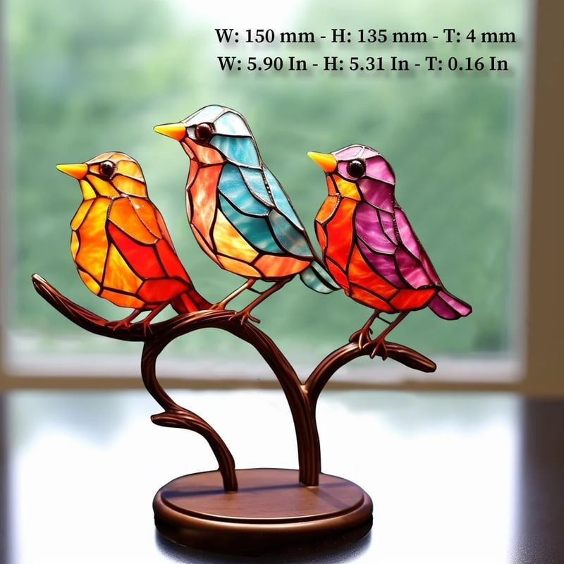 Schitterende Acryl Vogelornamenten