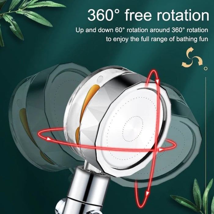 WaterBespaarder 360° Draaibare Hoogdruk Turbo Douchekop