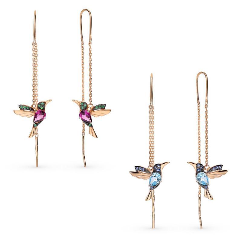 Elegante, Hangende Kolibrie-Oorbellen