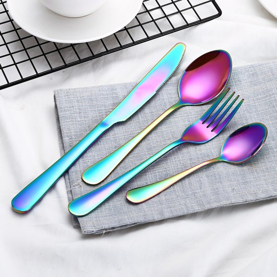 3D gekleurd bestek (Set van 4)