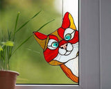 Schattige Doorzichtige Glas in Lood Look Raamsticker
