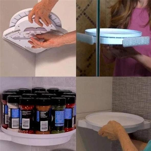 Draaiende Hoekplank - Handig voor in de keuken en badkamer!