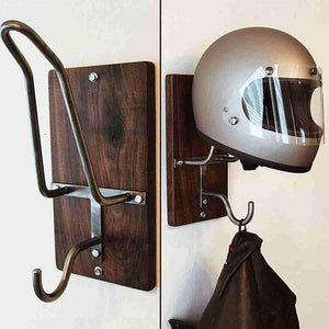 Houten Motorhelm Wandhouder