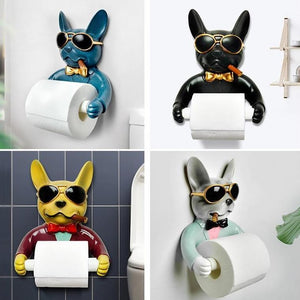 Designer Franse Buldog WC Rol Houder