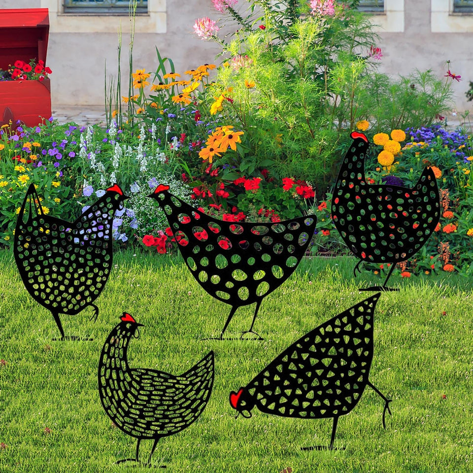 Tuin Decoratie; Zwarte Kippen
