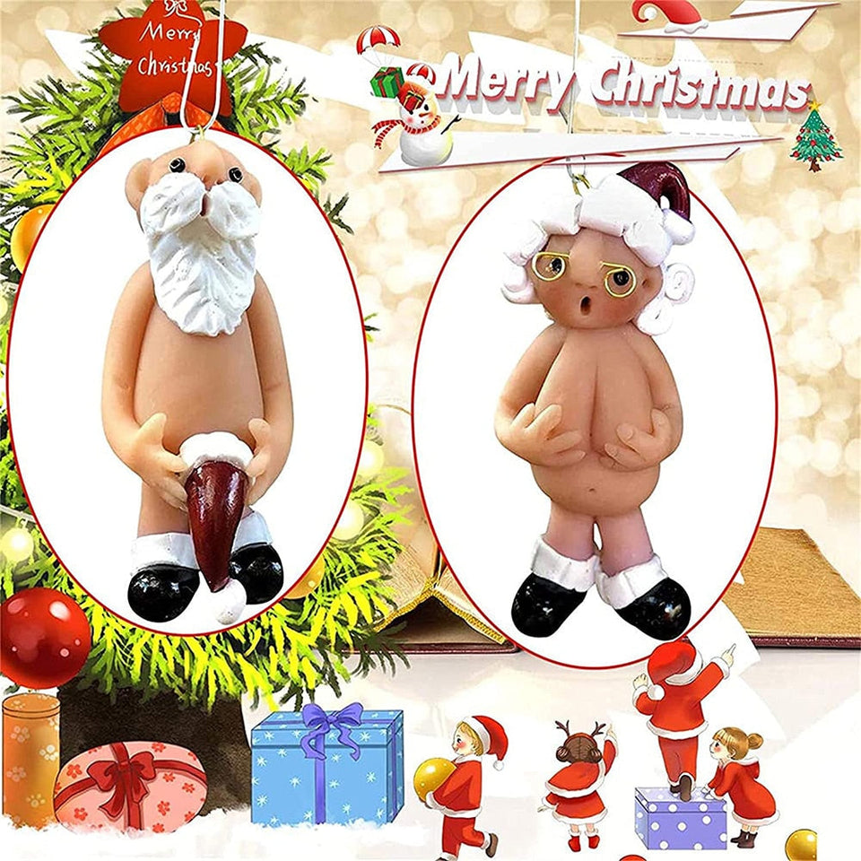 Hilarische Kerst-Decoraties - Kerstman en Kerstvrouw