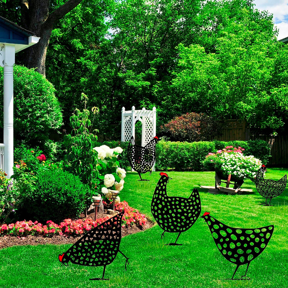 Tuin Decoratie; Zwarte Kippen
