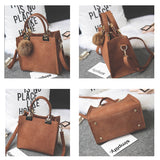WANGKA handbag women shoulder bag luxury handbags women bags designer High-grade Scrub leather messenger bag Hairball women bag