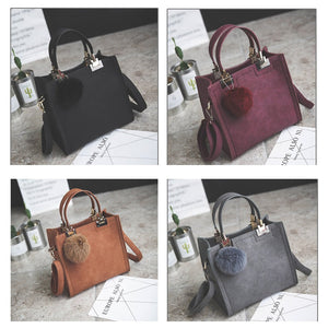WANGKA handbag women shoulder bag luxury handbags women bags designer High-grade Scrub leather messenger bag Hairball women bag