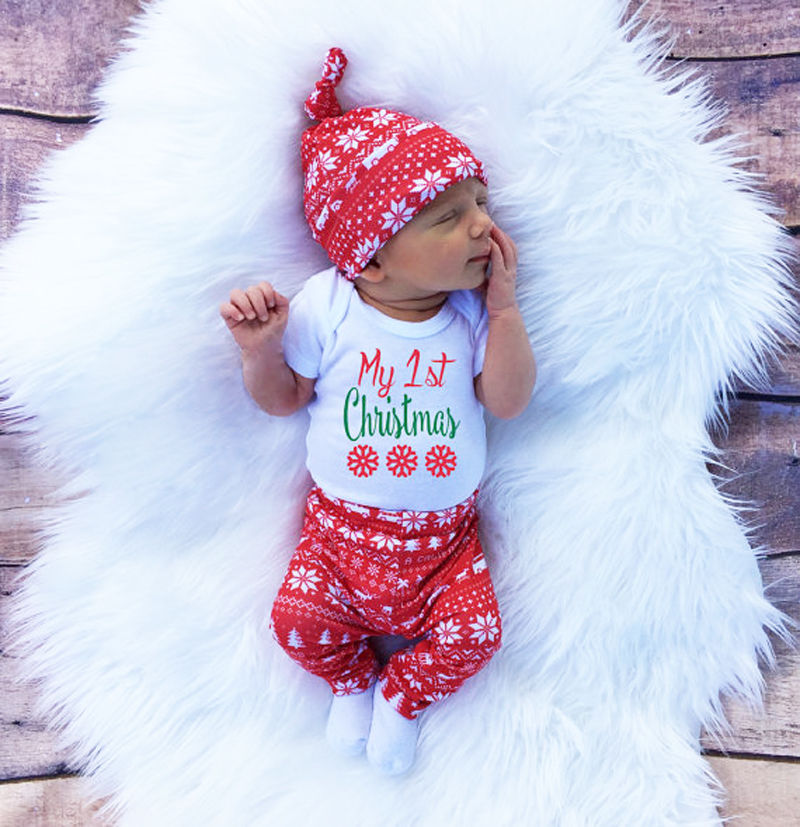 Kerst outfit '1st christmas' voor jongen/meisje