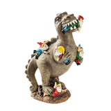 Dinosaurus met Tuinkabouters - Een Fantastisch Standbeeld