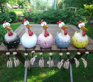 Vrolijke Keramische Kip - Eyecatcher voor in de tuin