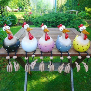 Vrolijke Keramische Kip - Eyecatcher voor in de tuin