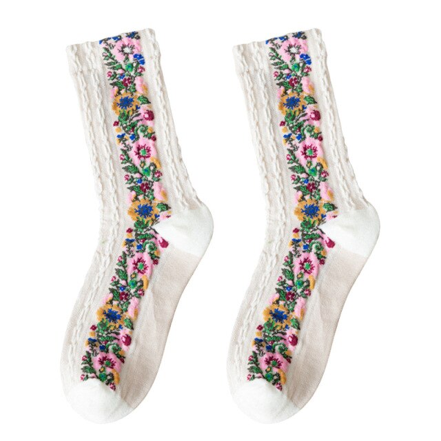Vintage Bloemen Sokken 'Belle Designs'