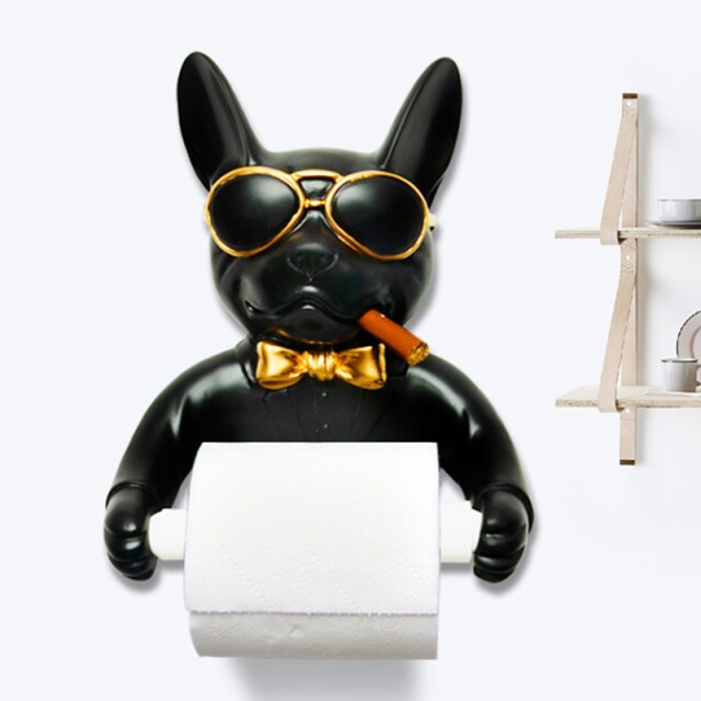Designer Franse Buldog WC Rol Houder