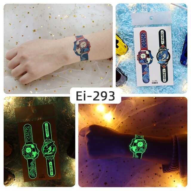 Glow-in-the-Dark Horloge Tattoo (2 Stuks)