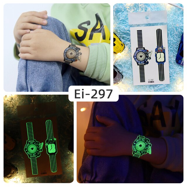 Glow-in-the-Dark Horloge Tattoo (2 Stuks)