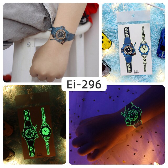 Glow-in-the-Dark Horloge Tattoo (2 Stuks)
