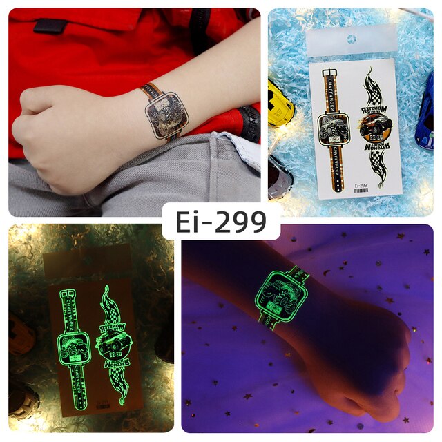 Glow-in-the-Dark Horloge Tattoo (2 Stuks)