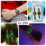 Glow-in-the-Dark Horloge Tattoo (2 Stuks)